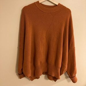 BURNT ORANGE FREE PEOPLE OVERSIZED SWEATER